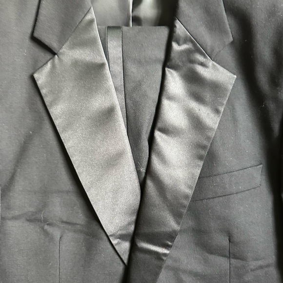 Black 100% wool tuxedo. 41R/35W - Picture 2 of 7